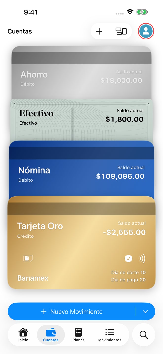 Cuentas en iPhone: tarjetas, saldos y ahorros